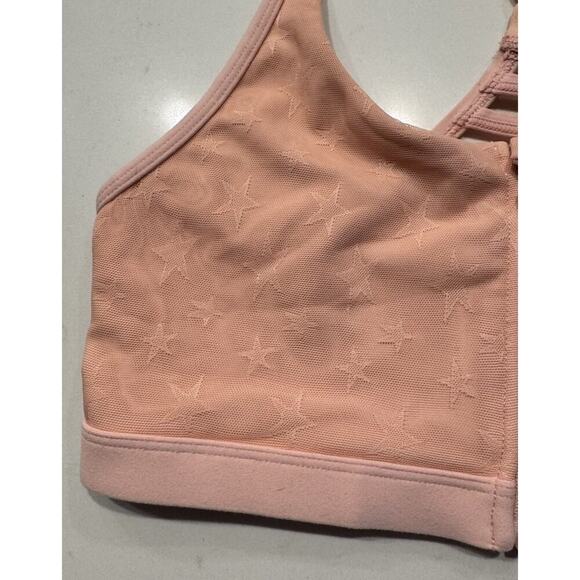 Lorna Jane Star Print Runaway Ballerina Sportsbra Mesh Cut Out Back Gym Bra - Picture 4 of 5